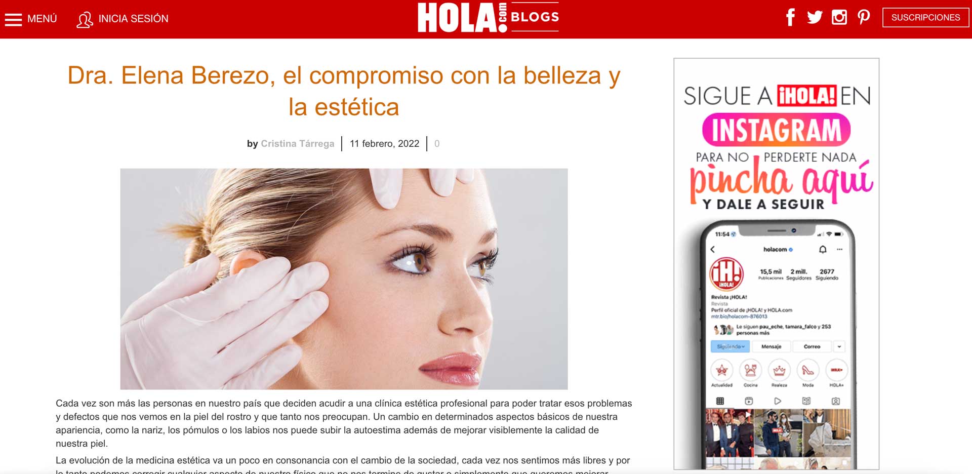 dr elena berezo en el blog Cristina Tárrega