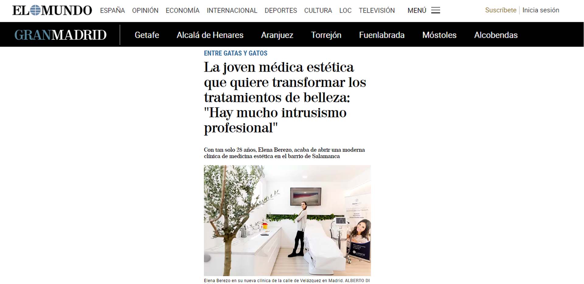 el periódico el mundo habla sobre las clínicas EB