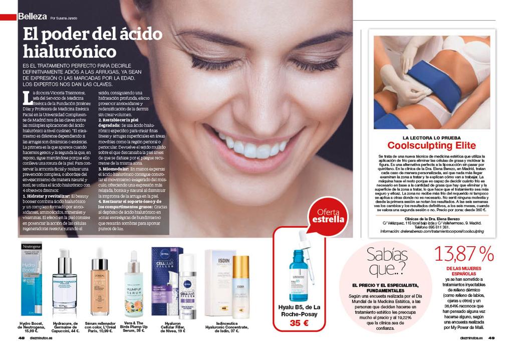 Revista Diez Minutos y la Clínica de Medicina Estética Elena Berezo