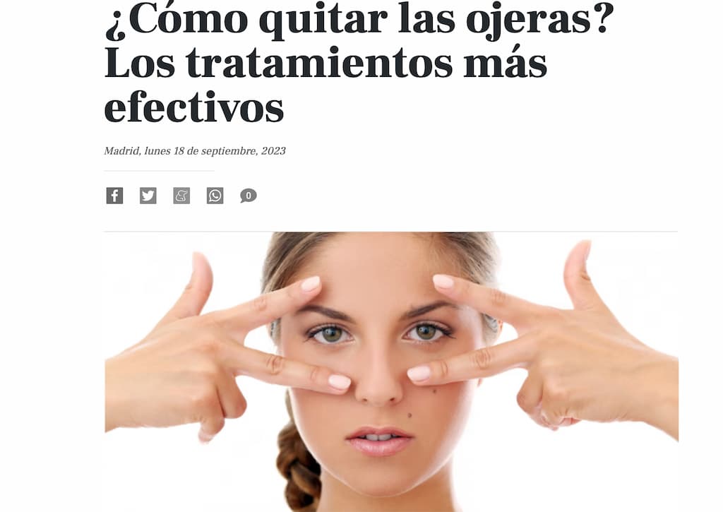 Periódico Zona Retiro y la Clínica de Medicina Estética Elena Berezo. Tratamiento Eliminar Ojeras
